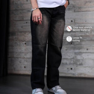 Weird Jeans - Loose Fit Wagner Black - Celana Jeans Panjang Pria Loose Fit Polos Nyaman Warna Black