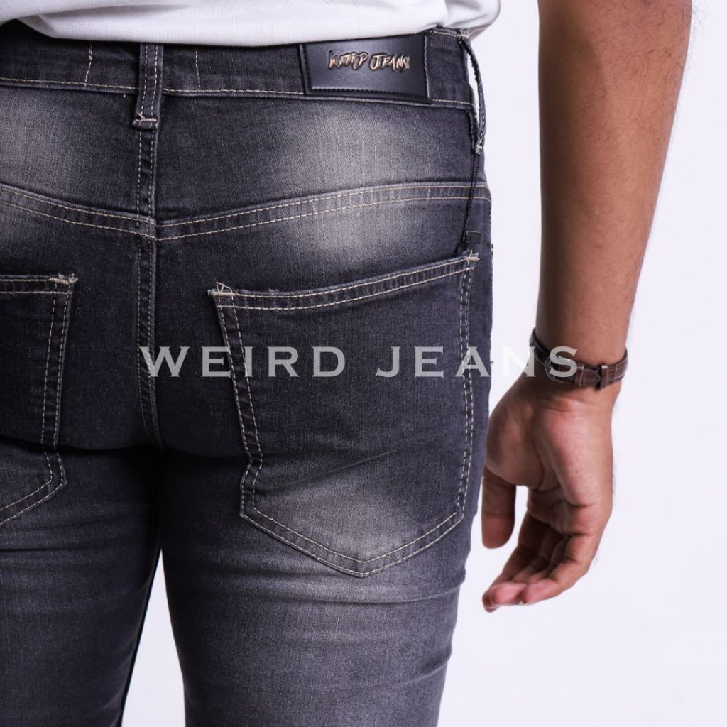 Weird Jeans - Light Grey M88 - Celana Jeans Panjang Pria Slimfit Ripped Jeans Stretch - Image 7