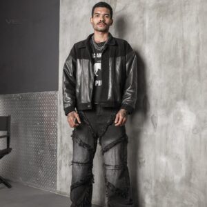 [Weird Jeans x Veltro Denim] Void Dark Grey - Raw Edge Baggy Jeans Pria