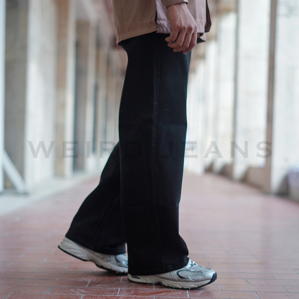 Weird Jeans - Baggy Black No Ripped - Celana Jeans Panjang Pria Baggy Jeans Polos Nyaman - Image 2