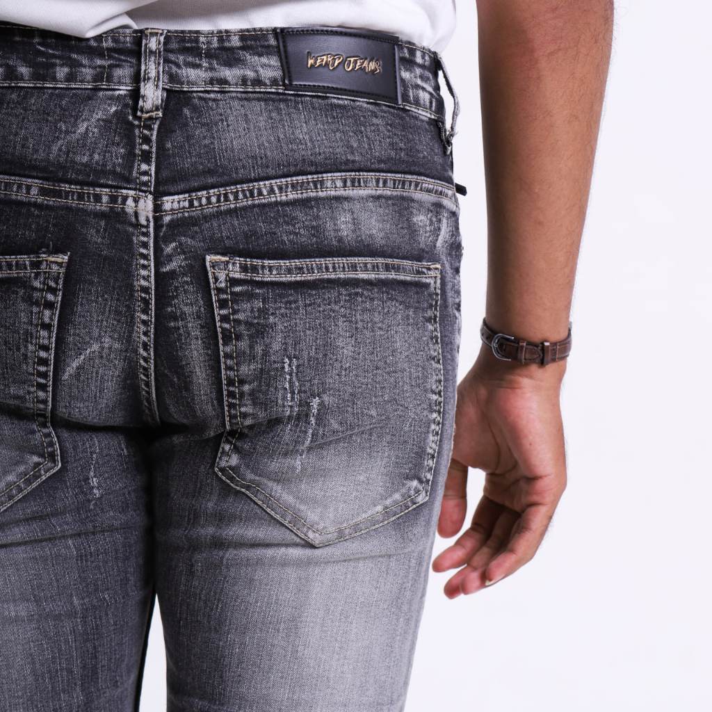 Weird Jeans - Destroyed denim Iron Grey - Celana Jeans Panjang Pria Slim Fit Ripped Jeans - Image 7