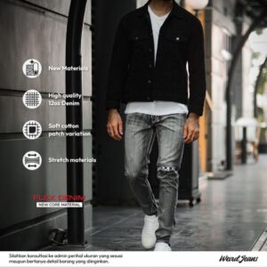 Weird Jeans  - Grey Chess S04 - Celana Jeans Panjang Pria Slimfit Ripped Jeans Stretch